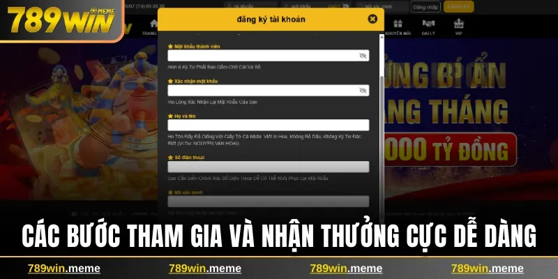 Các bước tham gia và nhận thưởng cực dễ dàng