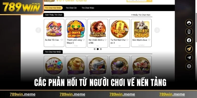 Các phản hồi từ người chơi về nền tảng