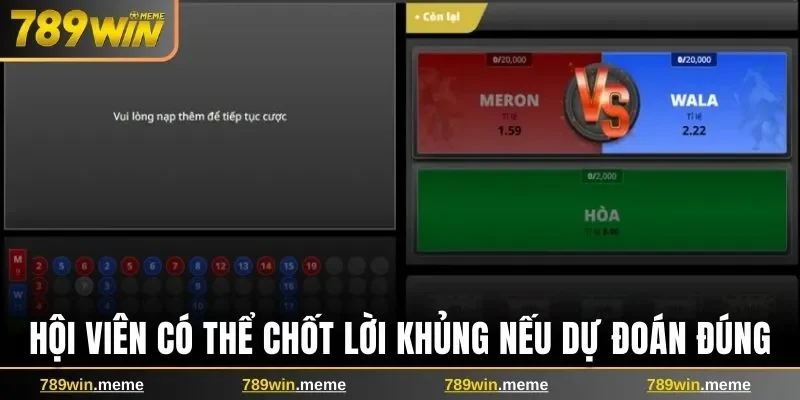 Hội viên có thể chốt lời khủng nếu dự đoán đúng