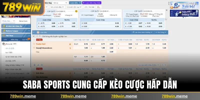 SABA Sports cung cấp kèo cược hấp dẫn