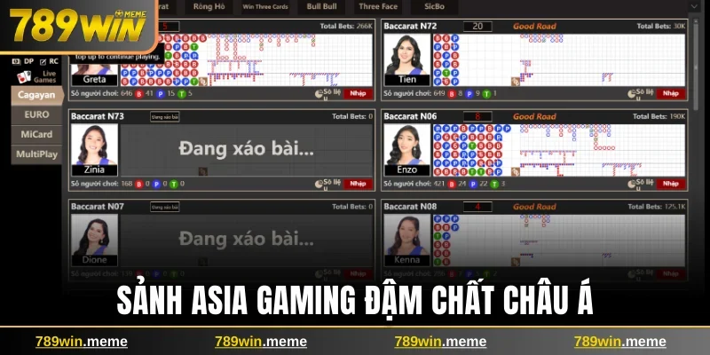 Sảnh Asia Gaming đậm chất châu Á