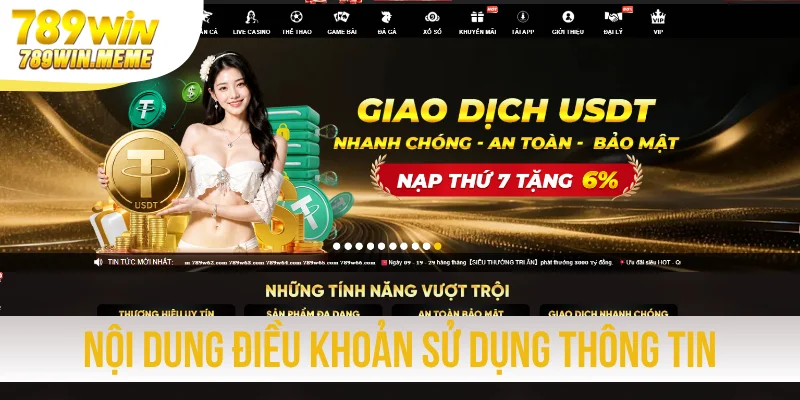 Nội dung điều khoản sử dụng thông tin thành viên